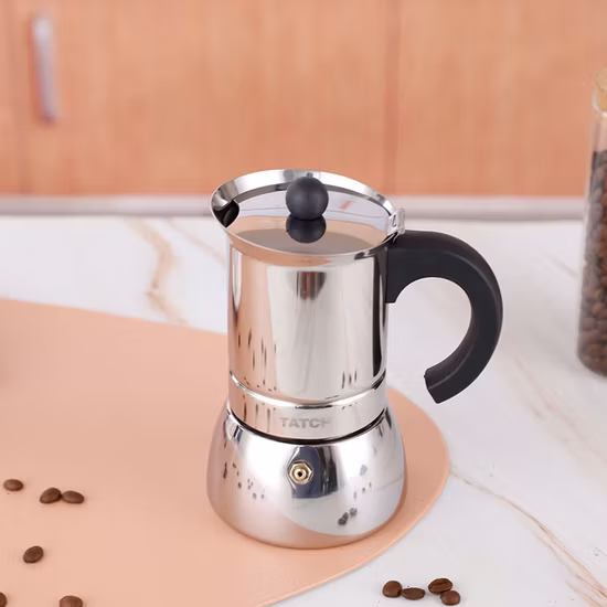 Qzq preto casa acampamento caminhadas aço inoxidável alumínio espresso clássico italiano cafeteira moka pot